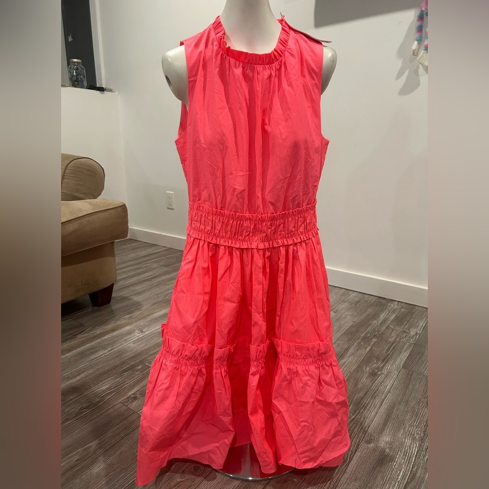 Lilly Pulitzer Coral Pink Sleeveless Tiered Dress